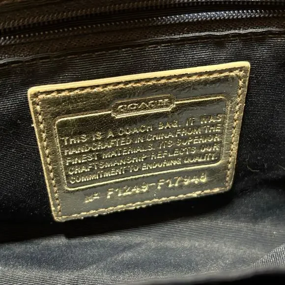 Coach Signature Stripe Gallery Shoulder Bag Navy Jacquard Silver Trim F17948 - Picture 2 of 13